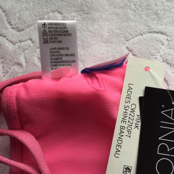 California Waves Shimmering Pink Bandeau Bikini Top - NWT - Picture 5 of 7